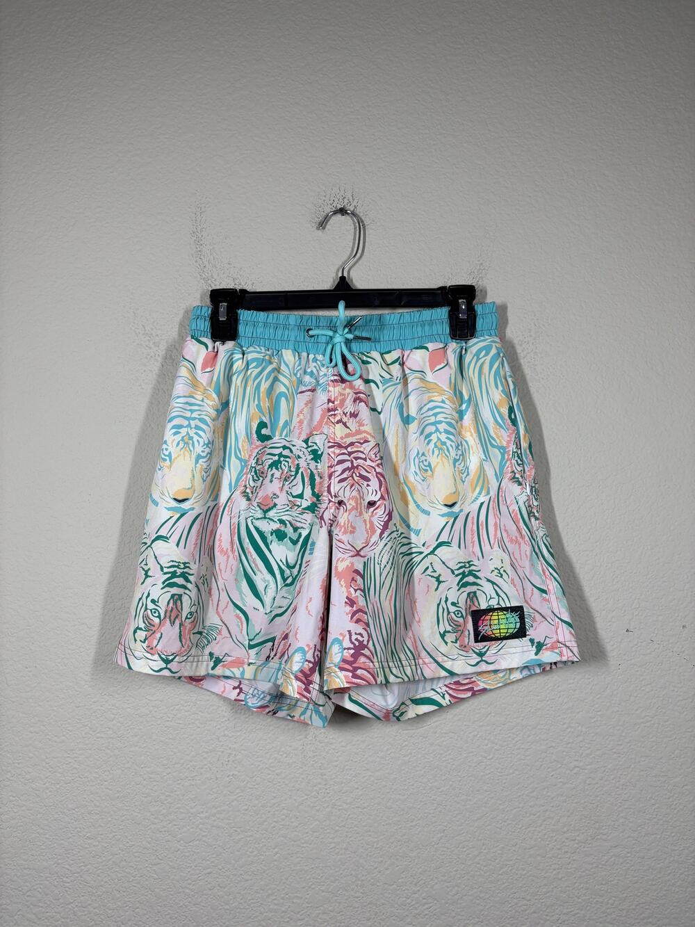 Slunks Mens Size Medium Kona With Tigers Volleyball Shorts Vibrant Tiger